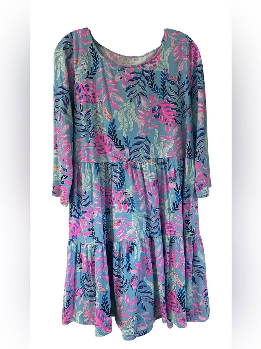 Lilly Pulitzer Geanna Swing Dress Women's Large Casual Floral Coastal Chic